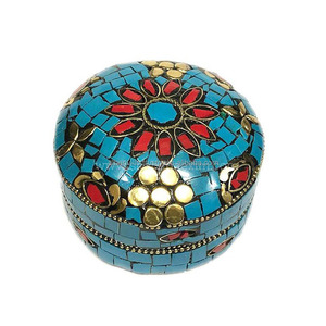 กล่องเก็บเครื่องประดับแบบกำหนดเอง กล่องใส่เครื่องประดับโลหะทรงกลม สไตล์วินเทจ สำหรับตกแต่งบ้านและจัดเก็บ - Product Image 3