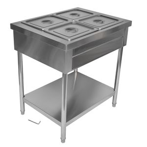 Scaldavivande Elettrico Professionale in Acciaio Inox a 4 Vasche per Catene di Fast Food e Catering a Buffet - Product Image 6