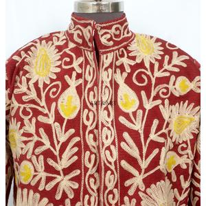 Veste matelassée épaisse pour femme, tendance automne-hiver, broderie florale faite à la main, 100% coton, séchage rapide, écologique - Product Image 3
