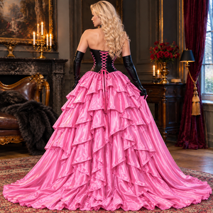 Combinaison en cuir gothique, jupe de cosplay Reine des vampires, corset, veste et jupe en soie, tenue de luxe - Product Image 2