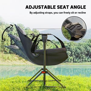Set di 2 Sedie da Campeggio Pieghevoli con Schienale Regolabile, Seduta Imbottita e Portabicchieri per Viaggi, Grigio - Product Image 4