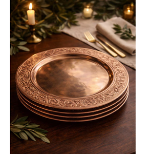 Assiette de présentation en cuivre, compatible lave-vaisselle, pour contact alimentaire, meilleure vente - Product Image 1