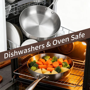 Sartén Redonda de Diseño Moderno, de Acero Inoxidable Grueso y Aluminio, Utensilios de Cocina para Uso en la Cocina - Product Image 4