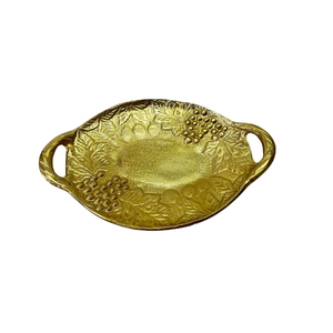 Bandeja de Servir de Aluminio Metálico Dorado Mate, Bandeja Decorativa Ovalada de Gran Venta para Decoración del Hogar, Diseño Elegante y Estilizado - Product Image 6