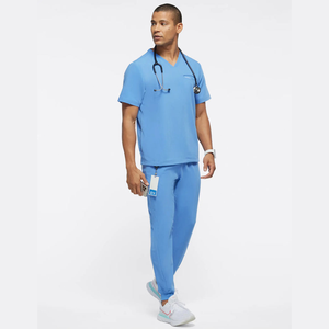 Hot Selling Quick Drying Nurse Stretch Scrubs <b>Sets</b> for Men Summer Short Sleeves Tops Pants Hospital Nursing Uniforms <b>Doctors</b> - Product Image 6