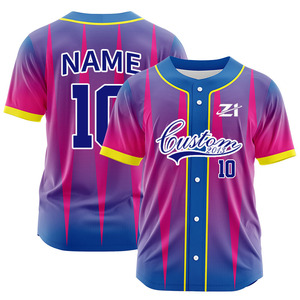 Camiseta de Béisbol Personalizada con Diseño de Impresión por Transferencia de Calor de Alta Calidad, Transpirable, Talla Grande, Estilo Urbano Único, 100% Poliéster - Product Image 1