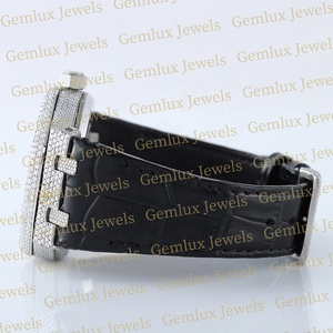 Luxury Wear Pass Diamond Tester Auto Date <b>Black</b> Dial D VVS Iced Out Moissanite Diamond <b>Black</b> Rubber Strap <b>Watch</b> For <b>Men</b> - Product Image 6