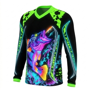 Camiseta de pesca de manga larga para hombre, con protección UV, cómoda y de ajuste cómodo para actividades al aire libre. - Product Image 2