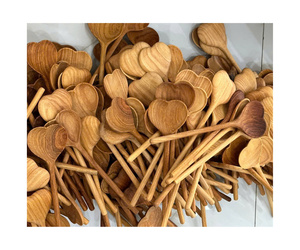Cuillère décorative en bois naturel, ustensile de cuisine fait main, pour servir, cuisiner, remuer, vaisselle de table - Product Image 5
