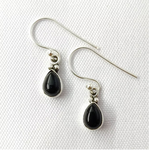 High Grade Black Onyx <b>Drop</b> <b>Earrings</b> 1.7 Grams Crafted 925 <b>Silver</b> for Women - Fine Jewelry Accessories for Daily Wear - Product Image 2