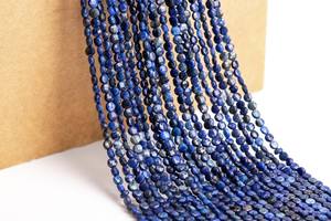 4x2MM <b>Lapis</b> <b>Lazuli</b> Beads Faceted Flat Round Button Genuine Natural Gemstone Loose Beads Bulk Lot Options - Product Image 3