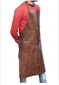 Genuine Leather <b>BBQ</b> <b>Apron</b> Heavy Duty Grill Chef <b>Apron</b> Heat Resistant Cowhide Cooking <b>Apron</b> Adjustable Strap - Product Image 4