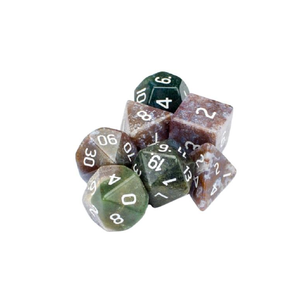 High quality stone dice Fancy jasper natural <b>crystal</b> reiki healing gemstones Engraved stone custom dice <b>set</b> Vikings <b>crystal</b> - Product Image 2
