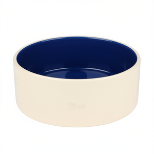 Comedero de Cerámica para Mascotas, 2.3 L, 22 Cm, Color Crema Azul - Product Image 2