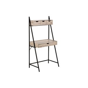 Scrivania per Computer Moderna Contemporanea 32'' in Laminato Marrone e Metallo Nero per Ufficio Domestico con Cassetti Portaoggetti per Lavoro con Laptop - Product Image 2