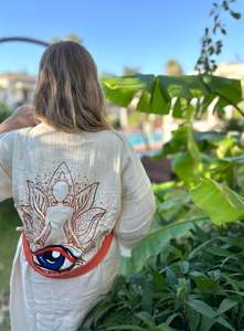 Albornoz de algodón de secado rápido con estampado de ojos malvados, diseño único, buena calidad, buen precio, para playa, sauna, hogar, para mujer y hombre - Product Image 5