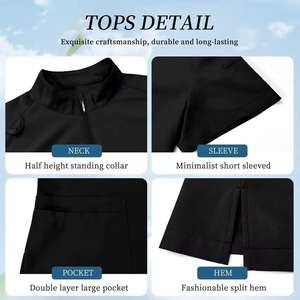 Conjunto de Uniforme Médico Premium con Cuello en V y Cremallera, Personalizado para Manicuristas Profesionales, Uniforme de Spa, Uniforme de Enfermería - Product Image 6