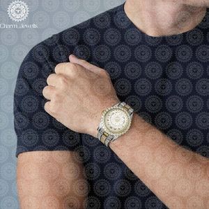 Montre de luxe pour homme Charm_Jewells en acier inoxydable, boîtier de 40 mm, accent diamant, verre saphir, mouvement mécanique analogique, 10 bars - Product Image 3