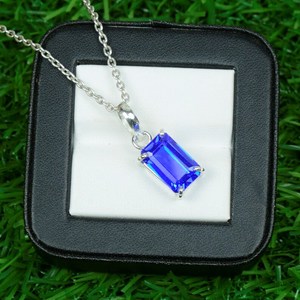 Collier avec pendentif Tanzanite pour femme en argent sterling 925, bijou pierre de naissance de décembre, gemme bleue naturelle, cadeau - Product Image 4
