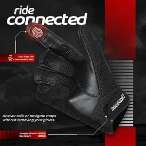 Gants de moto en cuir véritable respirants pour l'été, pour le motocross, le cyclisme et la course à moto - Product Image 5