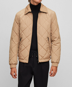 Spring and Autumn New Collection Windproof Zipper Turtleneck Collar Loose Fit Soft Shell Puffer Jacket Men's - Product Image 4