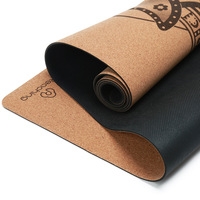 Tapis de yoga en liège naturel biologique durable avec logo personnalisé, ligne d'alignement laser, écologique, antidérapant, vente en gros