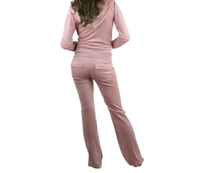Women's Eco-Friendly Polyester/Cotton <b>V</b>-Neck Hooded Lightweight Tracksuit Full-Length Sleeves Side Pockets Regular <b>Fit</b> Casual - Product Image 6