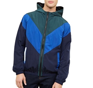 New Design Custom Rain Jacket High Quality Breathable Sportswear Windbreaker Jacket Plus Size Color <b>Block</b> Nylon Windproof Jacket - Product Image 4