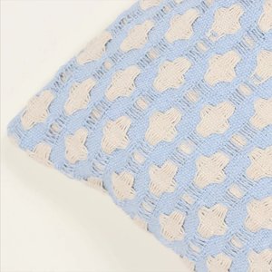 Hand Loom Woven Texture <b>Boho</b> Blue and Ivory Stripe Fringe <b>Cushion</b> <b>Cover</b> - Product Image 5