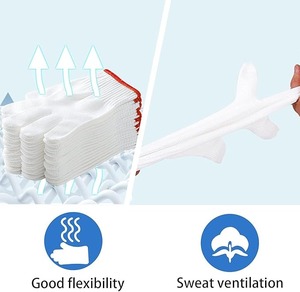 Gants de sécurité personnalisables en nylon de calibre 7/10 Gants en coton fabriqués en usine Caoutchouc Polyester pour la protection des équipements de jardin - Product Image 6