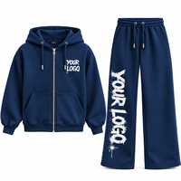 BEST FITNESS WEAR Nouveautés Hommes Streetwear Oversize Hiver 100% Coton Séchage Rapide Ensemble Sweat à Capuche Zippé Épais et Pantalon de Survêtement Ample