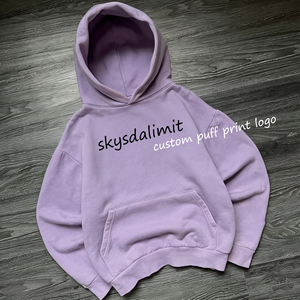 <b>Men's</b> 100% Cotton <b>Pullover</b> Hoodie <b>Men</b> Urban Casual Streetwear Web Pattern High Quality Passes Logo Customization Material Purple - Product Image 1