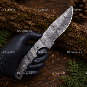 Cuchillo de Caza de Acero de Damasco Forjado a Mano de Grado Industrial con Punta de Gota, Grosor de 0.5mm, Longitud Total de 8 Pulgadas, Personalizable OEM - Product Image 2
