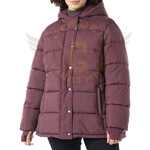 Veste matelassée unisexe personnalisée avec logo, taille plus, hiver 2025, col montant à capuche, écologique, respirante, imperméable, coupe-vent - Product Image 1