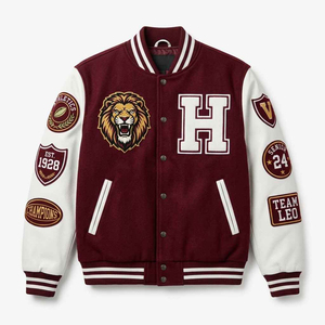 CHALASA SPORTS Nouvelle veste bomber tendance pour homme en laine, polyester, coton et toile, avec logo personnalisé, doublure polaire respirante - Product Image 1