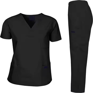 Tenues d'infirmières pour femmes, élégantes et tendance, en tissu tricoté, polyester, personnalisables, de haute qualité - Product Image 1