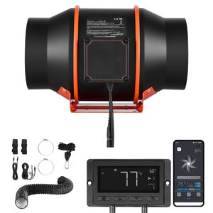 Kit Ventilatore di Scarico Inline con Motore EC da 6 Pollici, 402 CFM, Filtro a Carboni Attivi, Controllo PWM a 10 Velocità, Controllo Tramite App - Product Image 1