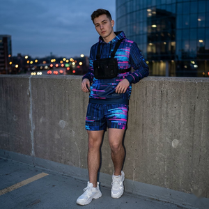 Veste coupe-vent en nylon léger et imperméable personnalisée |   Ensemble short et sweat à capuche, jogging, ensemble de survêtement d'été - Product Image 2