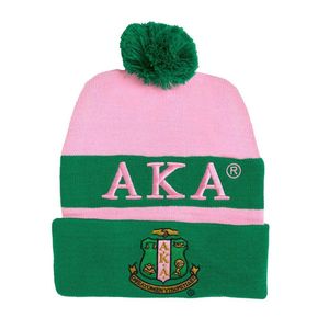 Gorro de Invierno AKA Shield Rosa, Tejido, Bordado con el Escudo de la Hermandad Griega, Gorro Suave, Cálido y Elástico para Mujer - Product Image 5