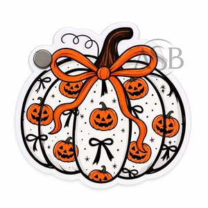 Soporte de Pestañas Acrílico con Diseño de Calabaza de Halloween y Lazo Naranja, para Extensiones de Pestañas, con Impresión de Logotipo Personalizado - Product Image 1