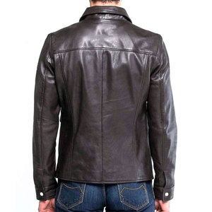 Chaqueta de Moto para Hombre, de Cuero PU, Impermeable y Resistente al Viento, con Cuello Camisero, Cierre de Cremallera, Color Sólido, Corte Regular, Invierno 2027 - Product Image 4
