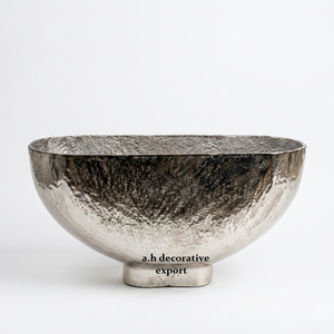 Juego de Macetas Ovaladas de Metal Fundido Plateado de Lujo, Pedestal Moderno, Centro de Mesa Decorativo para Jardín, Adornos para el Hogar de Aluminio de Alta Calidad - Product Image 5