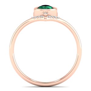 Anillo de compromiso REYES de diseño de lujo con gema de esmeralda talla pera de 0.75 quilates para mujer, plata de ley 925 con moissanita. - Product Image 4