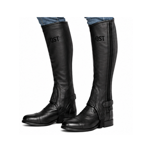 Professional Leather Horse Riding <b>Half</b> <b>Chaps</b> Equestrian Leg Protection Riding Gear Custom Logo OEM ODM Manufacturer - Product Image 6