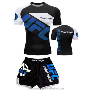 ชุดชกมวยแบบกำหนดเอง กางเกงขาสั้น เสื้อ MMA ผ้าไนลอนระบายอากาศ เสื้อเจอร์ซีย์สำหรับฝึกซ้อมมืออาชีพ มวยไทย ต่อสู้ในกรง - Product Image 3