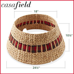 Woven <b>Christmas</b> <b>Tree</b> Collar with Elegant Ribbon and Cord Cutout <b>Stand</b> and Accessories - Product Image 5