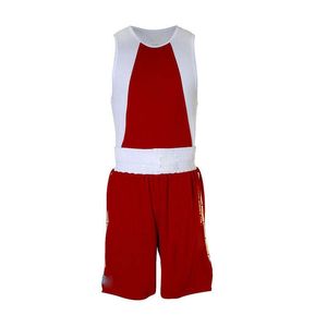 Men's Red White <b>Boxing</b> Uniform Set Moisture Wicking Training Wear Index sports wear Wrestling Singlet Style Adult Size - Product Image 2