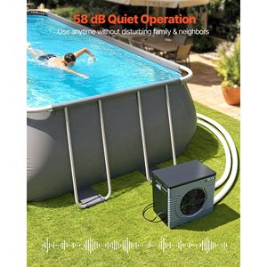 Pompe à chaleur électrique pour piscine hors sol, double mode, 14710 BTU, 3962 gallons, COP max 5.13, chauffage et refroidissement - Product Image 6