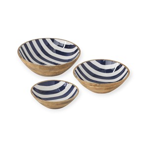 Tazón de Madera Artesanal para Servir con Decoración Floral Esmaltada y Acabado en Madera Natural para una Elegante Decoración de Mesa de Comedor - Product Image 6