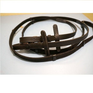 Logotipo personalizado 10mm X 250cm Super Slim algodón caballo riendas portátil elegante diseño ecuestre montar brida hecha de cuero - Product Image 4